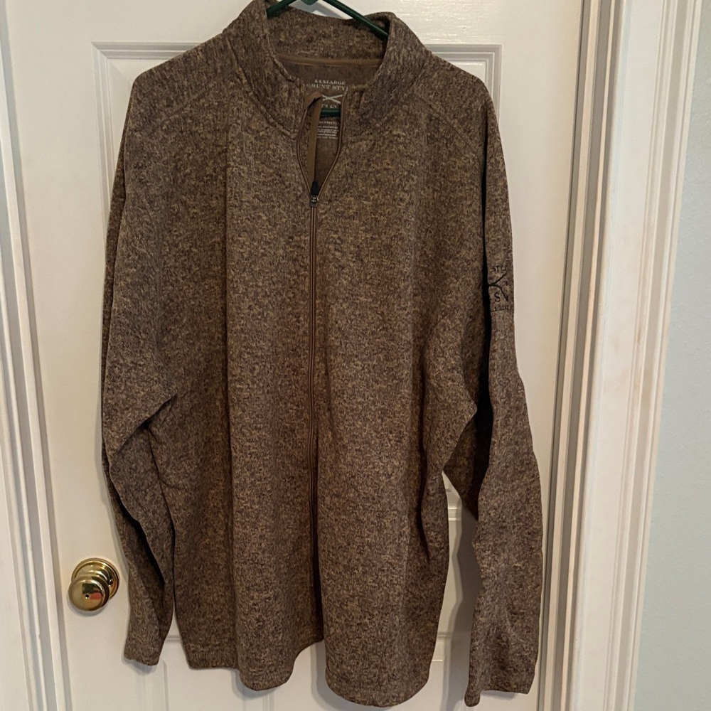 Grunt Style Men's Brown Full-Zip Knit Pullover